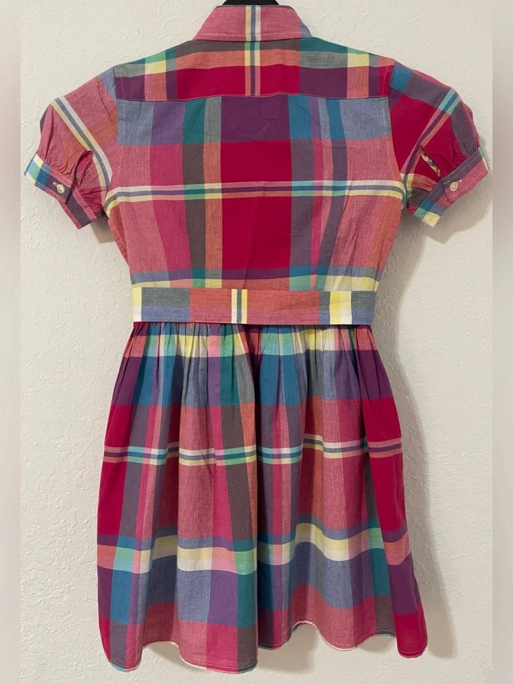 Polo by Ralph Lauren Multi-Color Madras Plaid Shirtdress